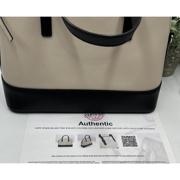 Kate Spade Grand‎ Street Rachelle Satchel Porcelain Black Leather Authenticated - Picture 3 of 16